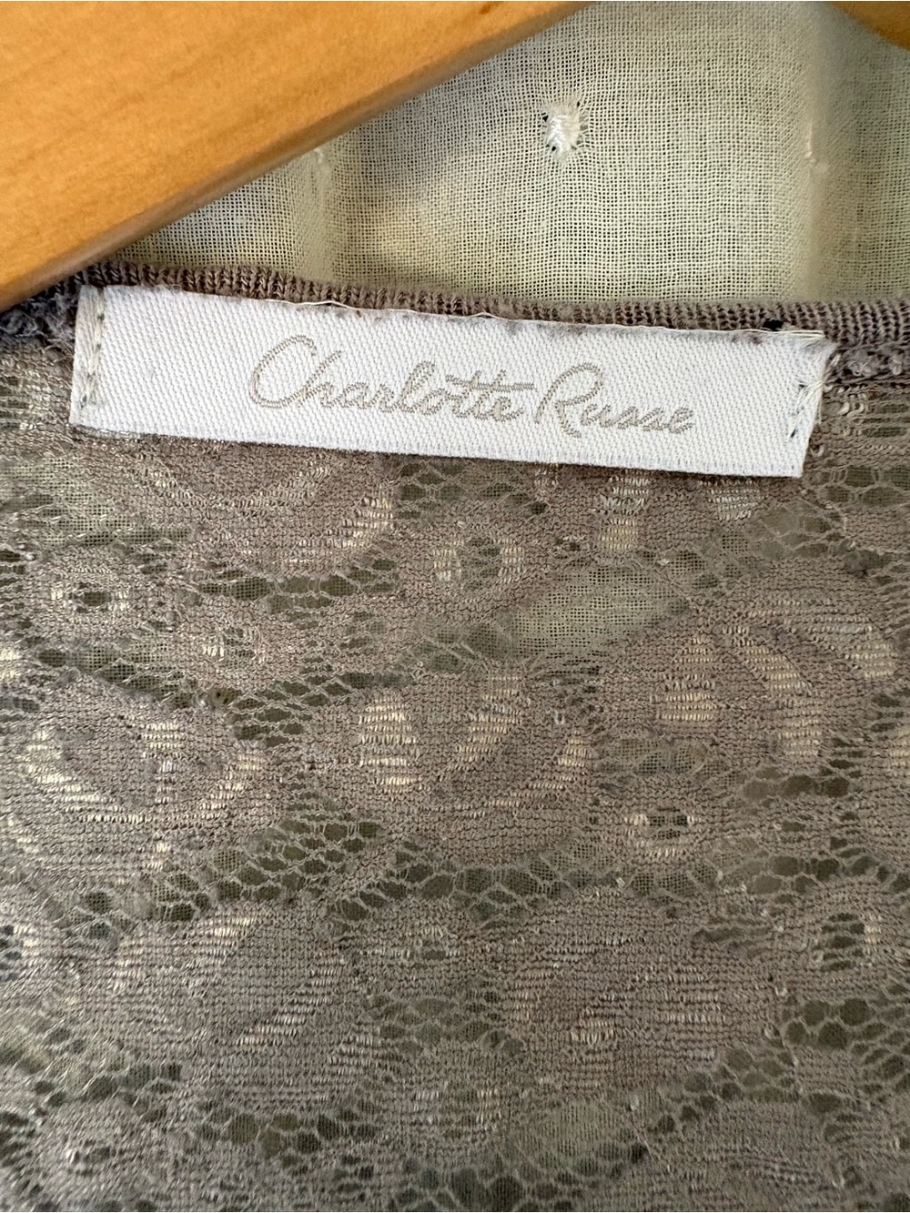 Y2K Charlotte Russe Gray Open-Front Lace-Back Cardigan - Picture 2 of 4